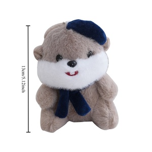 Porte-clés en peluche mignon, jouet en peluche 3D en forme de hamster, peluche douce rose pâle, porte-clés en forme de <span class=keywords><strong>castor</strong></span>, peluche kawaii, poupée de machine à griffes - Product Image 2