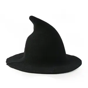 고품질 할로윈 파티 장식 양모 마녀 모자 여성 마법사 모자