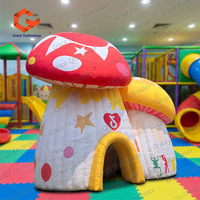 Décoration gonflable personnalisée en forme de maison champignon avec lumières LED, abri événementiel géant gonflable en forme de champignon pour stand de scène