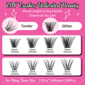 Kit Ekstensi Bulu Mata Profesional DIY, Bulu Mata Cluster Individu Grosir, Bulu Mata Ekstensi DIY Pre-cut Segment - Product Image 4
