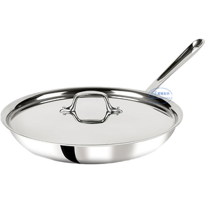 Sartén Antiadherente Moderna de Acero Inoxidable con Tapa, Sartén Redonda para Cocina de Gas e Inducción - Product Image 1