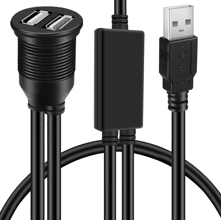 Noir&nbsp;: Deux ports USB avec transfert de données