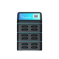 Station de recharge publique à code QR pour téléphones, avec 12 emplacements et 12 batteries externes pour ordinateurs portables et montres connectées