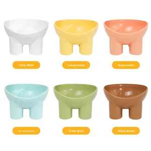 Pipitao originale elefante gamba gatto ciotola di colore Macaron con protezione per il collo ciotola Anti-fuoriuscita per animali domestici - Product Image 1