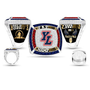 Bague commémorative de championnat de Baseball de Football pour hommes de haute qualité personnalisée bijoux en alliage de strass en cristal plaqué or Rose - Product Image 3