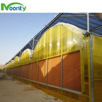 Serre multi-spans en polycarbonate ondulé tropical pour ferme/laboratoire/agriculture/commercial