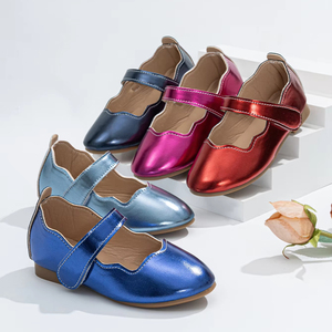รองเท้าแฟชั่นส้นแบนสำหรับเด็กผู้หญิง, รองเท้าแฟชั่นสีพื้นพื้นนุ่มรองเท้าเจ้าหญิงพื้นเรียบสำหรับเด็ก - Product Image 1