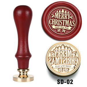 Ensemble de tampons à cire en bois de Noël avec motifs de rennes, Père Noël, sapin, flocon de neige et cloche pour la création artisanale et la scellure de cadeaux de Noël - Product Image 4