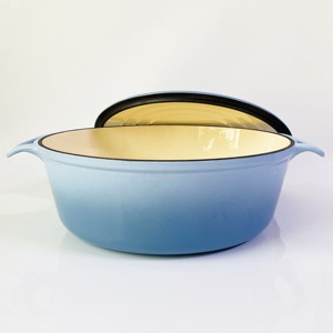 Casserole peu profonde <span class=keywords><strong>en</strong></span> <span class=keywords><strong>fonte</strong></span> Offres Spéciales émaillée marmite de cuisine pour four hollandais avec couvercle - Product Image 6
