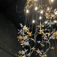 ANNO Moderne Escalier Lustre En Cristal Lumière De Luxe Fleur Pendentif Lustre Nouveau Design