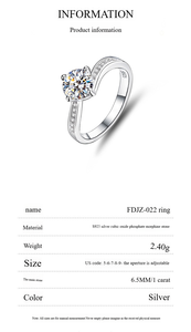 Joyería de Plata de Ley 925 VVS1 1Ct Mossanite, corte redondo personalizado, Diamante cultivado en laboratorio, compromiso femenino, anillo de boda cultivado en laboratorio - Product Image 2