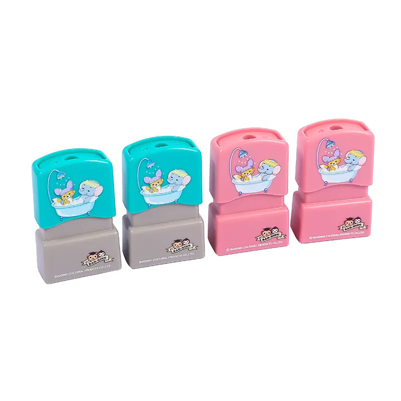 Custom Children Flash Toy Animal Personalized Clothing Fabric Self Inking Name Cartoon Stamp for Kids