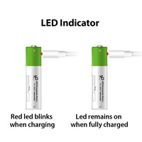 Baterai Lithium 1.5V Tipe C USB Isi Ulang 750mWh AAA Laris Manis, Baterai Li-ion Pengisian Daya USB dengan Port Tipe-C