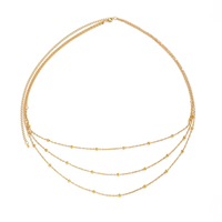 Chaîne de taille personnalisée en acier inoxydable plaqué or 18 carats pour femme, style vacances, finition lisse, bijoux de mode