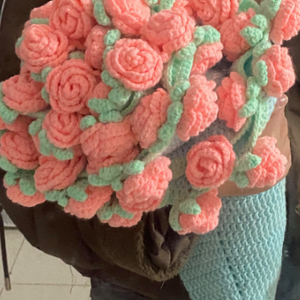 Dokunsal Handloom örgü gül tığ battaniye 3D nakış çevre dostu yatak örtüsü yetişkin sakinleri için - Product Image 6