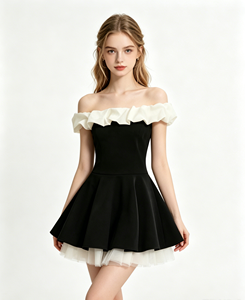 Robe courte contrastée pour <span class=keywords><strong>femme</strong></span>, taille ajustée, <span class=keywords><strong>jupe</strong></span> tutu de ballet, imprimé numérique, Spandex/Nylon, pour spectacle de danse - Product Image 6