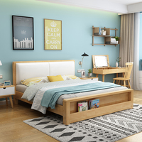 Lits en bois simple sur mesure, meubles de chambre à coucher rembourrés, lit king size, cadre en bois, lit double, lit de mariage simple