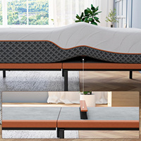 Sommier de lit réglable Split King avec matelas hybride de 14 pouces, soutien lombaire et télécommande sans fil pour chambre de luxe – Vente en gros
