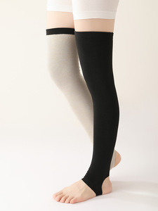 Nouvelles chaussettes respirantes en coton tissé au-dessus du genou, sans pieds, pour <span class=keywords><strong>femme</strong></span>, longues jambières pour la danse, le yoga et le ballet - Product Image 6