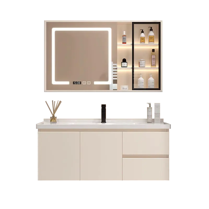 Wholesale Modern Bathroom Vanities Furniture Hotel Bathroom Vanity With Sink Lighting Lavabo Bathroom Cabinet With Mirror