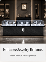 Vitrine de présentation de bijoux moderne, écologique et durable, avec éclairage LED, armoire en verre trempé sans dossier, mobilier de luxe pour grands centres commerciaux