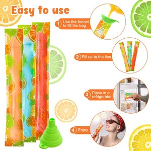Sacchetti per Gelati e Ghiaccioli con Chiusura Laterale, in Materiale Laminato Trasparente per Alimenti, Ideali per Feste Estive - Product Image 4