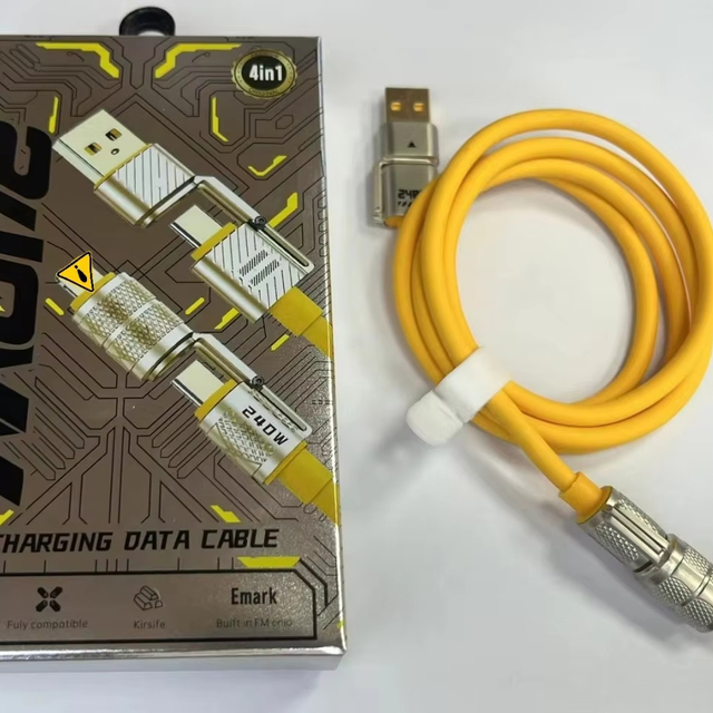 100W 4-in-1 USB-C Data Cable for iPhone PD27W Android 6A Super Fast Charging TPE Material 1.0M Computer Printer