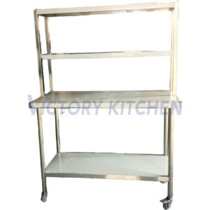 VCT Heavy-Duty Stainless Steel Condiment Bar 2-Layer <b>Worktable</b> Top Shelf with 300KG Capacity - Product Image 2