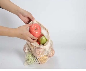 Reusable 100% Natural Fruit Vegetable Storage <b>Net</b> Bags Cotton <b>Mesh</b> Bag Reusable Produce <b>Mesh</b> <b>Net</b> Bag for Grocery - Product Image 4