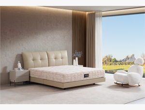 Luxury Square Tufted Eco-Leather Smart <b>Bed</b> <b>Frame</b> Reclining Foldable Soft Floral Pocket Spring Mattress Modern King/<b>Queen</b> Bedroom - Product Image 1
