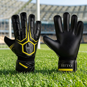 Latex Goalkeeper Top Quality Sports Gloves Front Plam Contecet Letax Backhand Letax Embossed Atteched Elastic Strap - Product Image 4