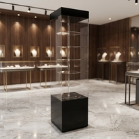Vitrine personnalisée en acrylique de grande taille à 5 niveaux Vitrine rotative debout au sol avec lumières LED