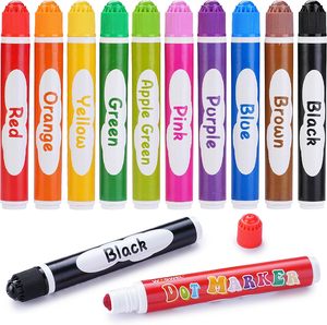 Marcadores de Puntos de 12 Colores, Lavables, de Plástico, para Niños Pequeños y Niños, Suministros de Arte, Rotuladores de Colores para Dibujar - Product Image 1