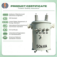 Transformateur monophasé OEM D11 MV/HV 80 kVA résistant aux intempéries, immergé dans l'huile, refroidi par ONAN, monté sur poteau, bobinage cuivre/aluminium