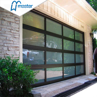 Porte de garage sectionnelle automatique en aluminium trempé dépoli avec vue complète en plexiglas, 9x7 16x7, fabriquée en Chine