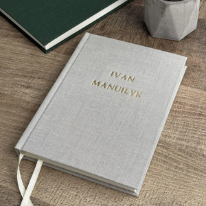 Journal de santé mentale en lin <span class=keywords><strong>personnalisé</strong></span>, <span class=keywords><strong>couverture</strong></span> rigide, suivi guidé de l'anxiété, pages au design classique, carnet de qualité supérieure - Product Image 1