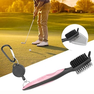 Brosse de nettoyage magnétique double face pour clubs de <span class=keywords><strong>golf</strong></span> avec fil en acier inoxydable et poils en nylon - Product Image 2