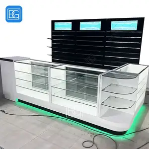 High End Modern Wooden Display Case Glass Cigarette Display Showcase Counter Tobacco Retail Smoke Cabinets Tobacco Fixtures