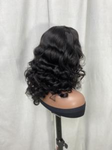 Peluca con malla frontal de cabello humano brasileño al por mayor, peluca de encaje de cabello virgen de onda suelta para mujeres negras, peluca de encaje prearrancado con cabello de bebé - Product Image 2