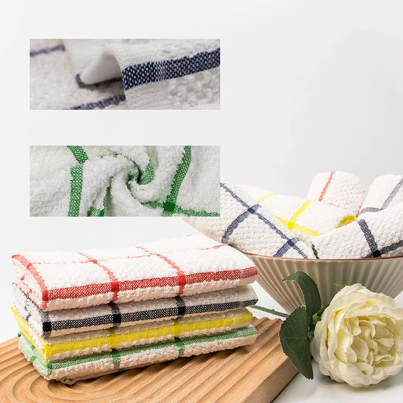 Checkered Pattern Cotton Eco Friendly Kitchen