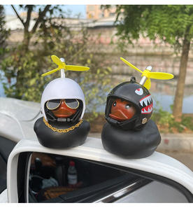 Sonnette de vélo décorative étanche casque en bambou libellule vent cassé canard voiture intérieur vélo <span class=keywords><strong>moto</strong></span> ornement canard <span class=keywords><strong>noir</strong></span> - Product Image 3