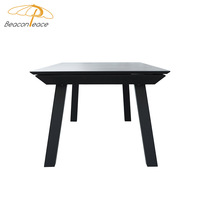 Table de jardin d'extérieur peu encombrante Meubles de patio d'extérieur Table de salle à manger extensible rectangulaire en aluminium