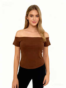 Top da donna elasticizzati con spalline Slim Fit seducenti con scollo a barca speziato top eleganti camicie corte - Product Image 5