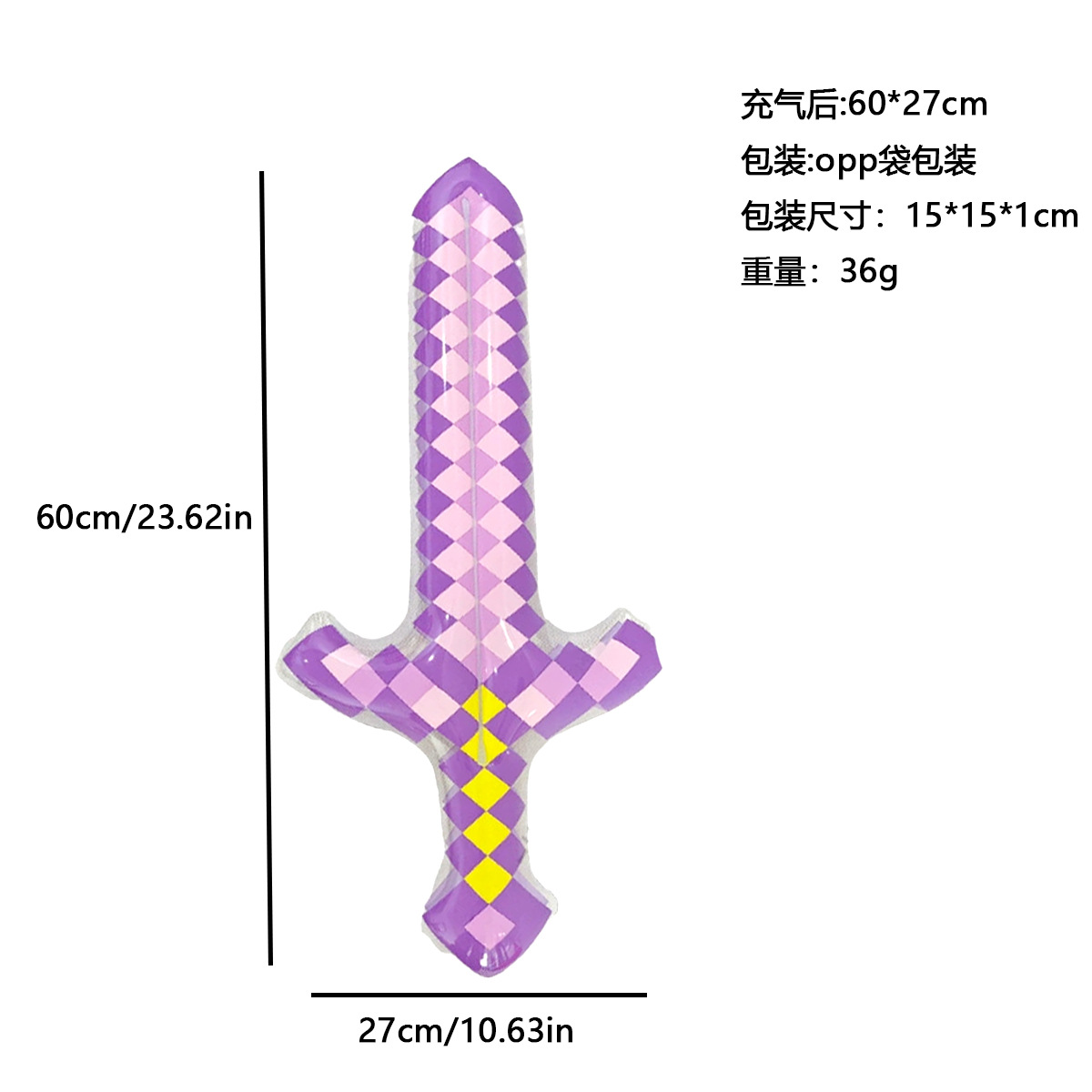Épée à carreaux violets (60cm)