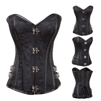 Body Shapewear noir pour femmes, Lingerie gothique, Corset Steampunk, Bustier avec chaînes, grande taille