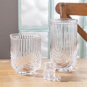 Ensemble de verres <span class=keywords><strong>à</strong></span> cocktail transparents au design en arc de 14oz verrerie <span class=keywords><strong>à</strong></span> ondulation façonnée <span class=keywords><strong>verre</strong></span> Highball pour les boissons de bar <span class=keywords><strong>à</strong></span> cadeaux - Product Image 4