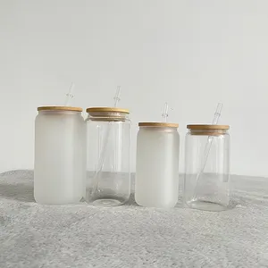 Tarro de vidrio transparente para almacenamiento de especias, tarro de vidrio transparente de 6oz con diseño de sublimación en blanco, disponible en varios tamaños