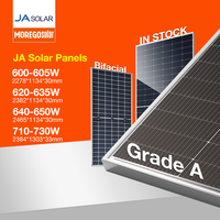 Panneau solaire monocristallin JA Solar 600W 635W 640W 645W 650W Panneaux solaires bifaciaux à double vitrage MONO Module PV de type N avec expédition rapide