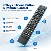 Télécommande IR RCT1057 à 57 touches en silicone pour Home Cinéma, 2 piles AAA, modèle 1 à 1
