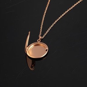 Customizable Stainless Steel Non Tarnish <b>Mirror</b> Polished <b>Circular</b> Phase Box Necklace Geometric Ellipse Fashion Necklace - Product Image 3
